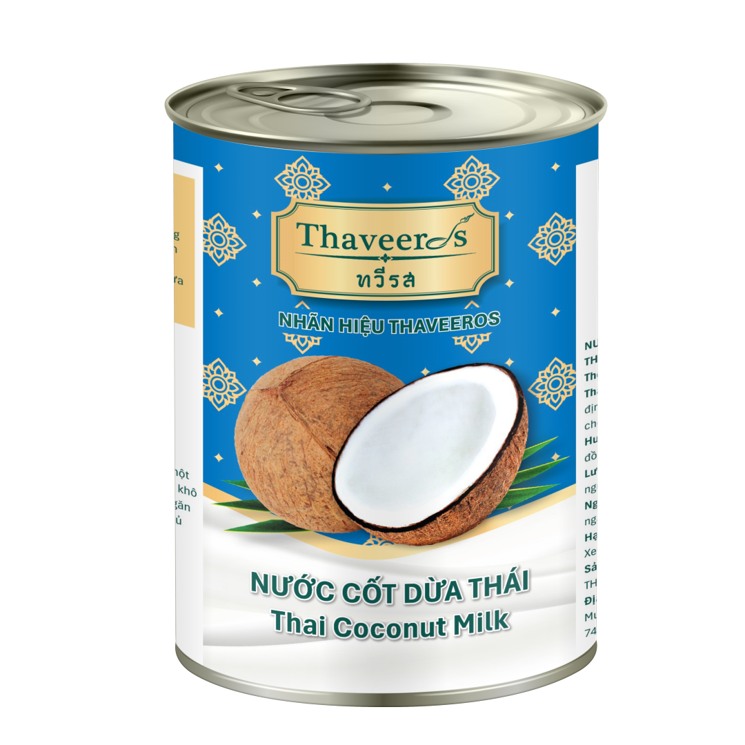 Nước cốt dừa Thái Thaveeros 400 ml x 24 lon/thùng